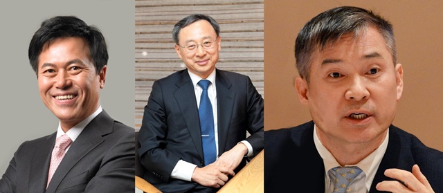 (왼쪽부터)박정호 SK텔레콤 사장, 황창규 KT 회장, 하현회 LG유플러스 부회장