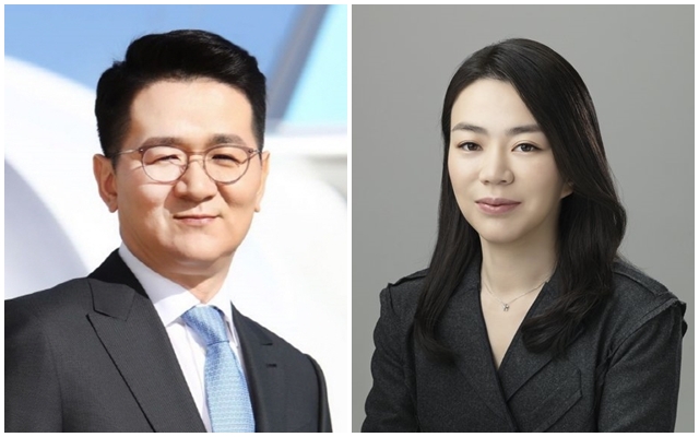 조원태 한진그룹 회장(왼쪽)과 조현아 전 대한항공 부사장. /한진 제공
